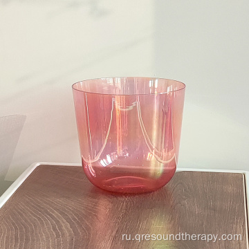 Peachy Pink Transparent Crystal Cosmic Singing Bowl